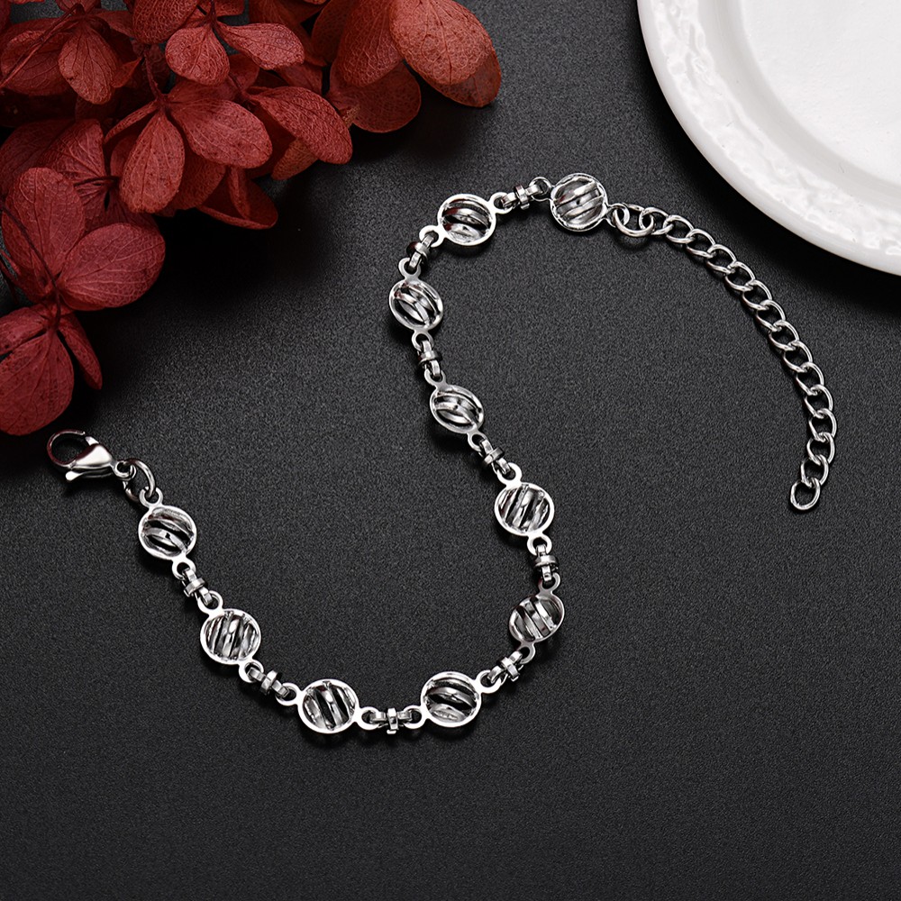 Streetwear Brand Jewelry - أساور سلسلة فضية مجوفة من العلامات
