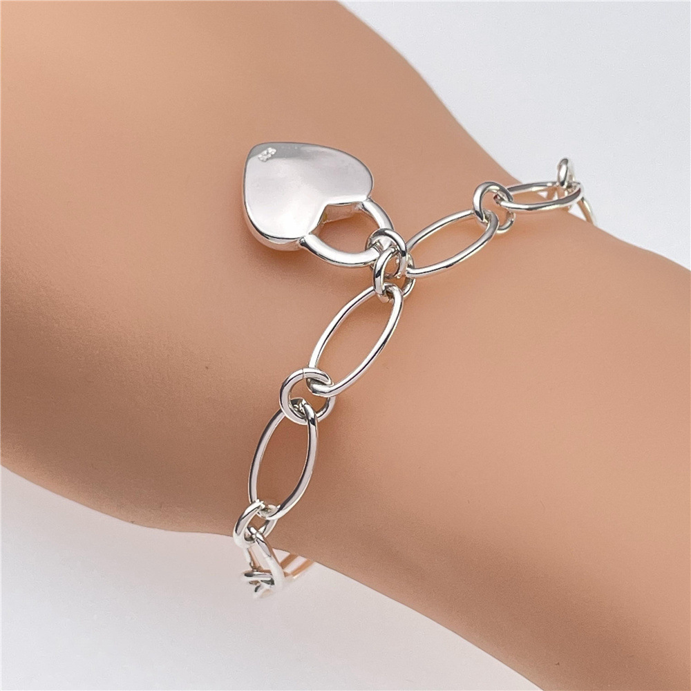 أساور فضة عيار 925 بتصميم قلب  - مراجعة Streetwear Brand Jewelry وسعره